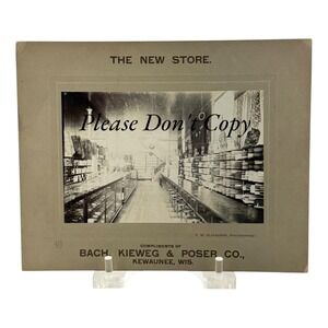 Kewaunee Wisconsin 1900s Photo Bach Kieweg Poser Co Interior New Store Matted #1